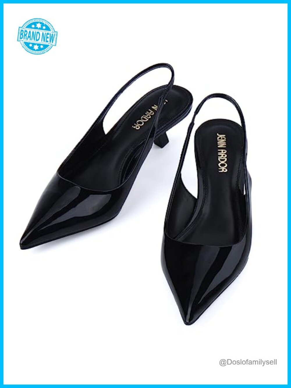 Women's Slingback Kitten Heel Pumps Pointed Toe Closed Toe Dress Heels